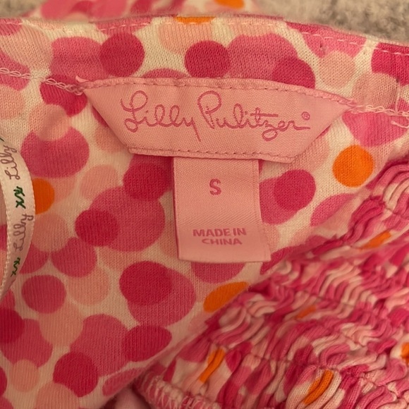 VINTAGE Lilly Pulitzer Dot Halter Summer Dress Small Orange Pink Cotton EUC - Picture 10 of 12